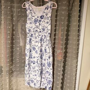 Floral Blue and White Dress